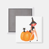 Halloween Hexenkürbis Magnet (Vorderseite/Rückseite)