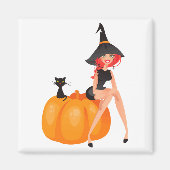 Halloween Hexenkürbis Magnet (Vorne)
