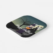 Halloween Hexenkürbis Schwarze Katze Dein Text Pappteller (Gewinkelt)