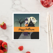 Halloween Hexenkürbis Schwarze Katze Dein Text Serviette (Beispiel)