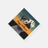 Halloween Hexenkürbis Schwarze Katze Dein Text Serviette (Ecke)