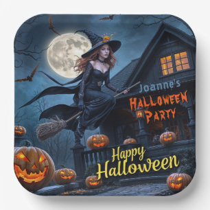 Halloween Hexenkürbis Spuk House Pumpkins Fullmoon Pappteller
