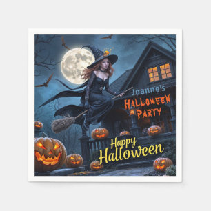 Halloween Hexenkürbis Spuk House Pumpkins Fullmoon Serviette