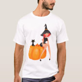 Halloween Hexenkürbis T-Shirt (Vorderseite)