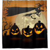 Halloween Hexenkürbis und Beängstigender Pumpkins Duschvorhang (Vorderseite)