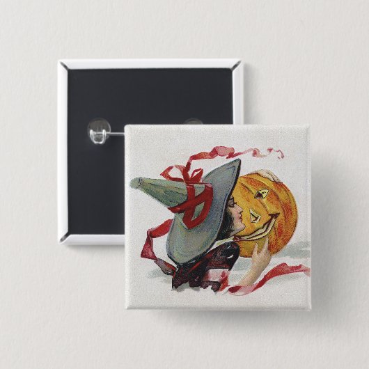 Halloween Hexenkuss: Magischer Jack o Lantern Button (Vorne & Hinten)