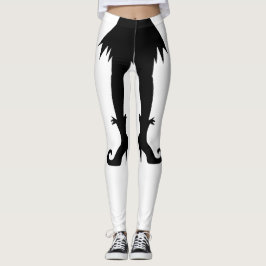 Halloween Hexenleder mit Rock und Stiefeln Leggings