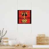 Halloween Hexenmädchen (vintage) Poster (Küche)