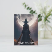 Halloween Hexenmond Black Cat Whimsigoth Custom Postkarte (Stehend Vorderseite)