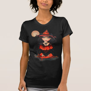 Halloween Hexenmond Katze T-Shirt von Molly Harris