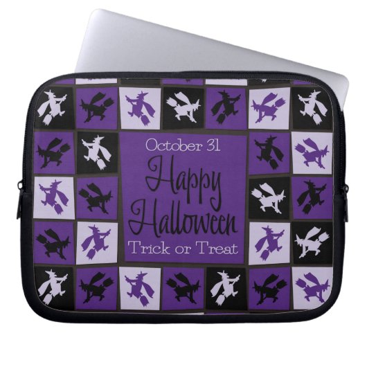 Halloween-Hexenmosaik Laptopschutzhülle (Vorderseite)