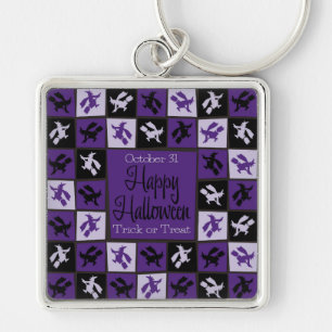 Halloween-Hexenmosaik Schlüsselanhänger