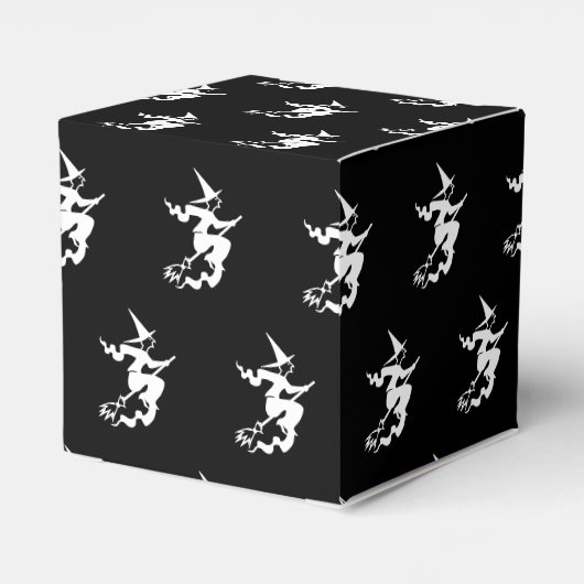 Halloween-Hexenmuster, schwarz-weiß Geschenkschachtel (Rückseite)