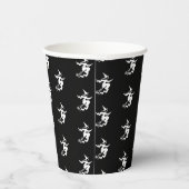 Halloween-Hexenmuster, schwarz-weiß Pappbecher (Rechts)