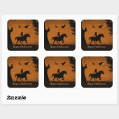 Halloween Hexenpferd und Rider Niedlich Spooky Quadratischer Aufkleber (Blatt)