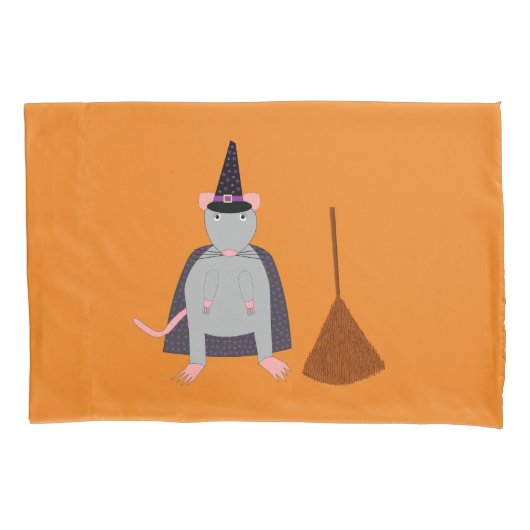 Halloween Hexenrat und Broom Doppelseitiges Muster Kissenbezug (Vorderseite)