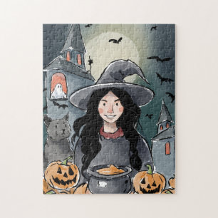 Halloween-Hexenrätsel Puzzle