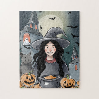 Halloween-Hexenrätsel Puzzle