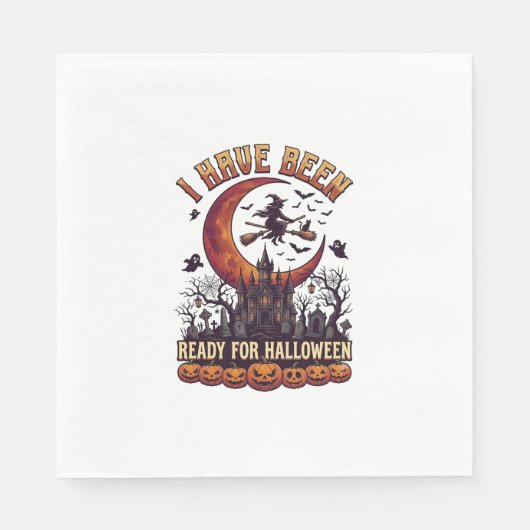 Halloween-Hexenschlossmond war bereit_1 Serviette (Vorderseite)