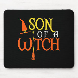 Halloween-Hexensohn Hut und Besenstiel-Trick  Mousepad