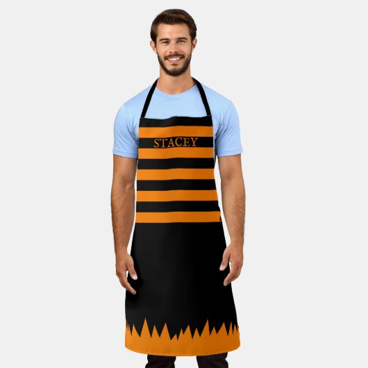 Halloween Hexenstreifen Schürze (Getragen)