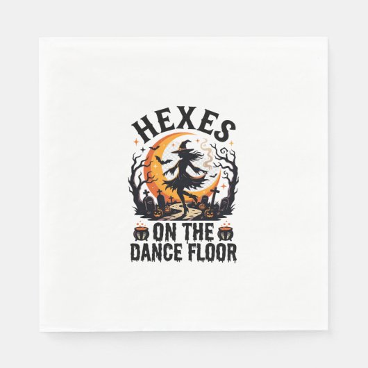 Halloween Hexentanz Nacht Serviette (Vorderseite)