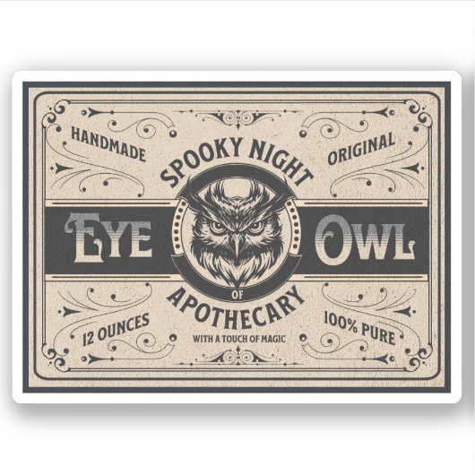 Halloween Hexentränke Apothekarflaschen-Etikett Aufkleber (Vorderseite)