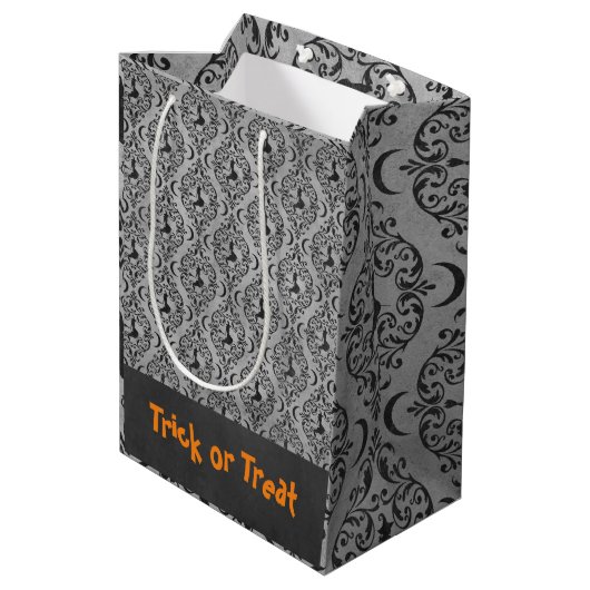 Halloween Hexentrick oder Geschenktüte Gefallen (Rückseite Schrägansicht)