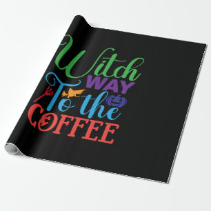 Halloween Hexenweg zur Kaffee Geschenkpapier