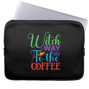 Halloween Hexenweg zur Kaffee Laptopschutzhülle