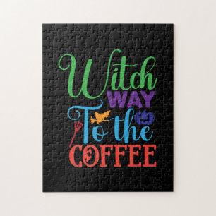 Halloween Hexenweg zur Kaffee Puzzle