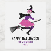 Halloween Hexenwine Party Weinetikett (Einzelnes Label)