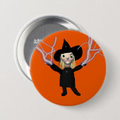 Halloween-Hexenzauber Button (Vorne & Hinten)