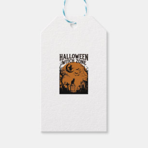 Halloween Hexenzone Schwarze Katze Friedhof Fleder Geschenkanhänger