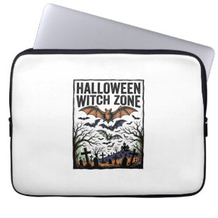 Halloween-Hexenzone Vintage-Friedhofs-Fledermaus-D Laptopschutzhülle