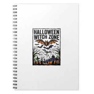 Halloween-Hexenzone Vintage-Friedhofs-Fledermaus-D Notizblock