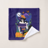 Halloween Hexenzuckerskull Badhandtuch Set (Waschlappen)