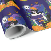 Halloween Hexenzuckerskull Geschenkpapier (Rolleneckpunkt)