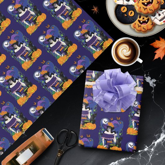 Halloween Hexenzuckerskull Geschenkpapier
