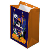 Halloween Hexenzuckerskull Mittlere Geschenktüte (Vorderseite Schrägansicht)