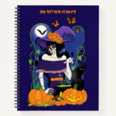 Halloween Hexenzuckerskull Notizblock (Vorderseite)
