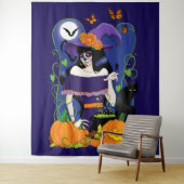 Halloween Hexenzuckerskull Wandteppich (Beispiel)