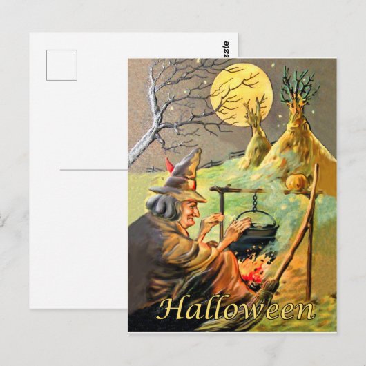 Halloween-Hexerei Postkarte (Vorne/Hinten)