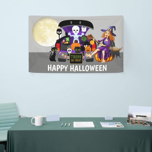 Halloween-Hexestamm oder -Leckerei addieren Banner (Messeveranstaltung)