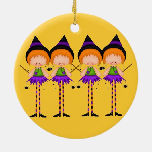 Halloween-Hexeverzierung Keramikornament (Hinten)