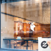 Halloween Hey Boo Ghost Fensteraufkleber (Café-Fenster)