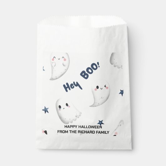 Halloween Hey Boo | Modernes, stilvolles Candy Geschenktütchen (Vorderseite)