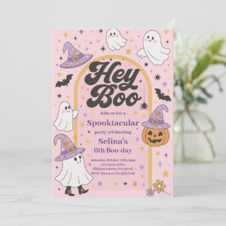 Halloween Hey Boo Niedlich Ghost Geburtstagsparty Einladung