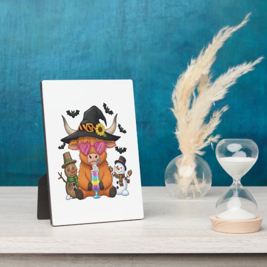 Halloween Highland Cow (2) Fotoplatte (Seite)