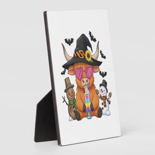 Halloween Highland Cow (2) Fotoplatte (Seite)